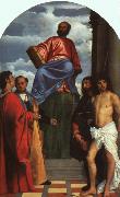 TIZIANO Vecellio St. Mark Enthroned with Saints t china oil painting reproduction